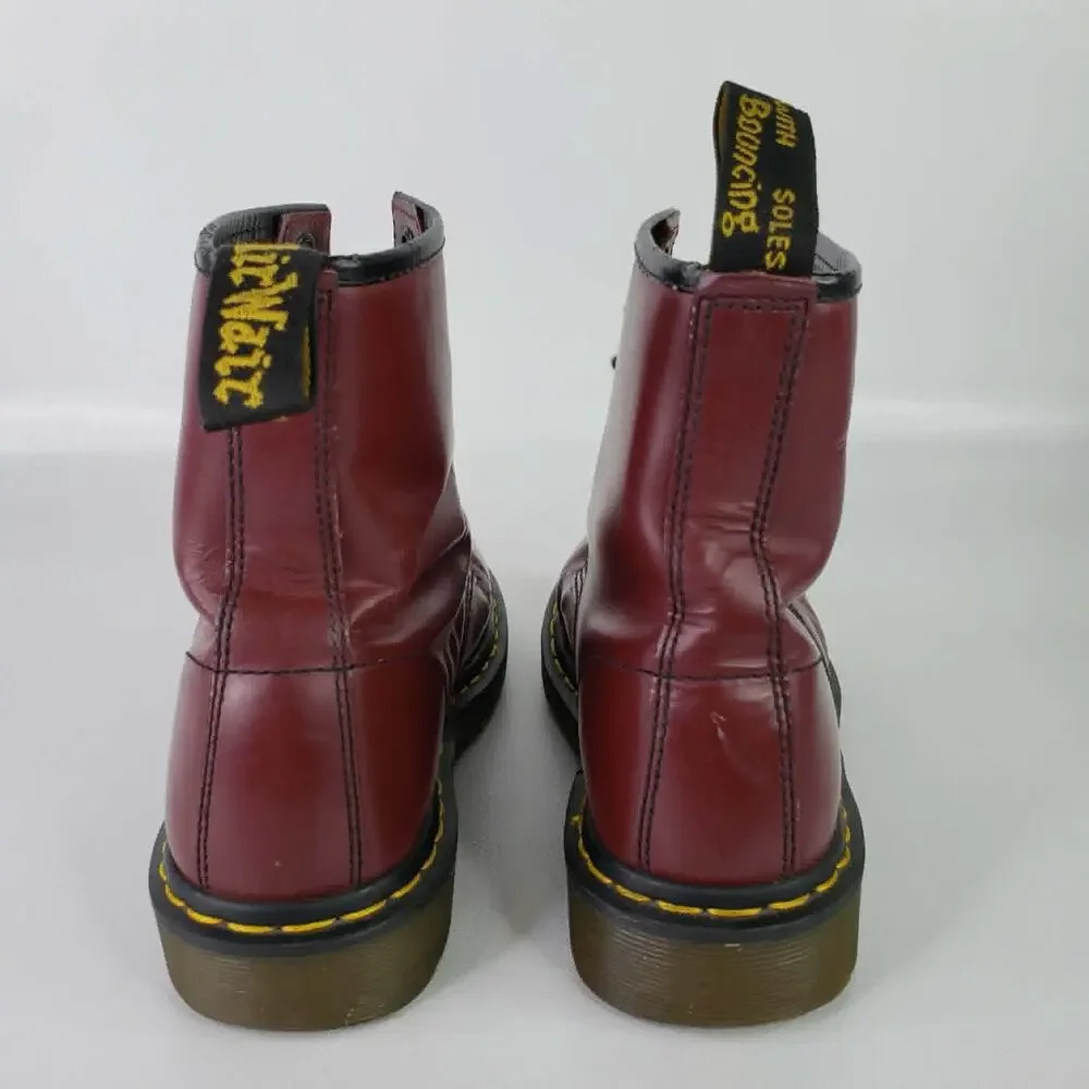 Dr Doc Martens Combat Boots Mens Size 10 1460 Oxblood Cherry Red Lace Up